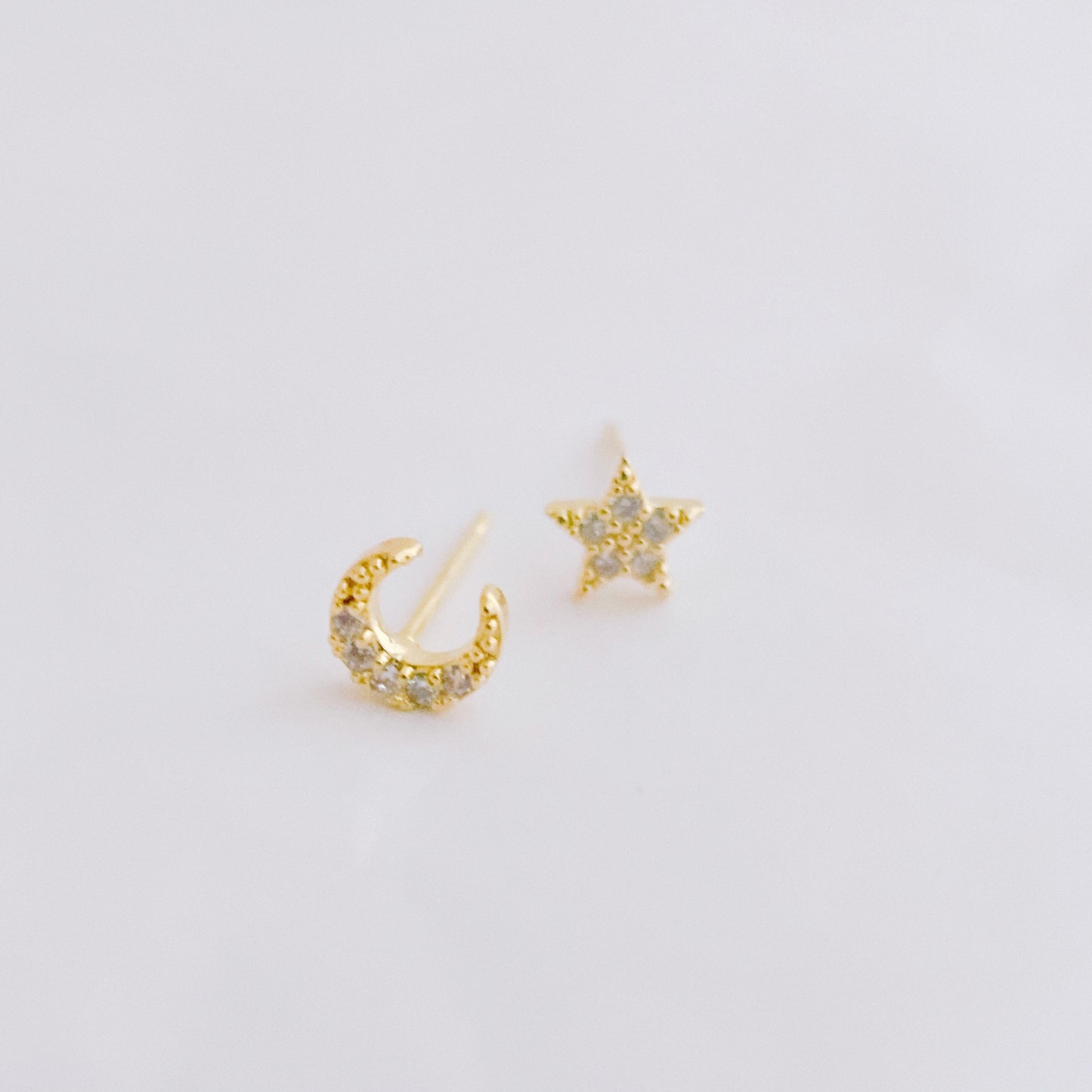 EB023 Mini Moon & Star Earrings